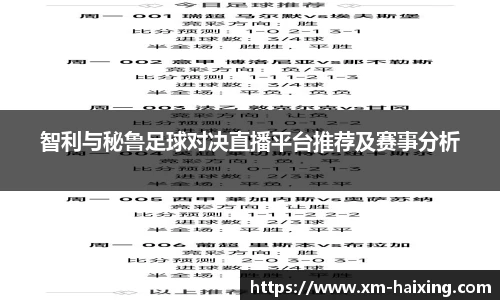 智利与秘鲁足球对决直播平台推荐及赛事分析
